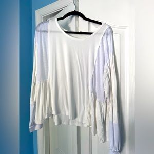 Pol boho style white long sleeve blouse EUC